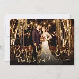 Bester Tag überhaupt Gold Schrift Foto Hochzeit Da Karte