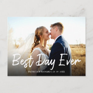 Bester Tag überhaupt Stilvolle Hochzeit Danke Foto Postkarte