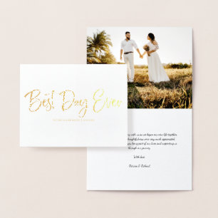 Bester Tag überhaupt Süße Hochzeit Danke Foto Foli Folienkarte