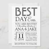 BESTER TAG ÜBERHAUPT Wedding Einladung (Vorderseite)