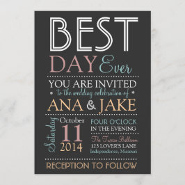 BESTER TAG ÜBERHAUPT Wedding Einladungs-BUNTE Einladung