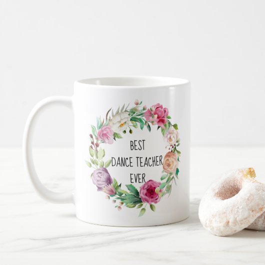 Bester Tanzlehrer je Blumenschatz Danke Kaffeetasse (Mit Donut)