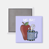 Bester Teacher Apfelkaffee-Cup-Kühlschrankmagnet Magnet (Vorderseite/Rückseite)