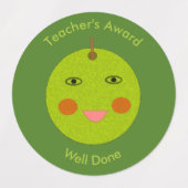 Bester Teacher Happy Apple Custom Award Etiketten (Design 2)