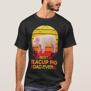 Bester Teacup Pig-Vater je Vintager Niedlicher Sch T-Shirt
