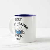 Bester Teamleiter je, Individuelle Name Zweifarbige Tasse (Vorderseite Links)