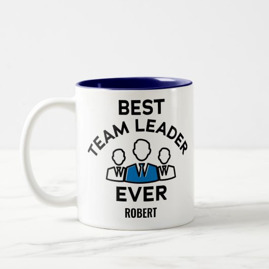 Bester Teamleiter je, Individuelle Name Zweifarbige Tasse (Links)