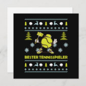Bester Tennisspieler Ugly Sweater Christmas Gift Einladung (Vorne/Hinten)