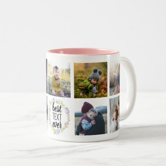 Bester Text je benutzerdefinierte Foto-Tasse Zweifarbige Tasse (VorderseiteRechts)