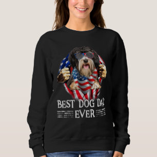 Bester tibetischer Terrier-Vater Amerikanische Fla Sweatshirt