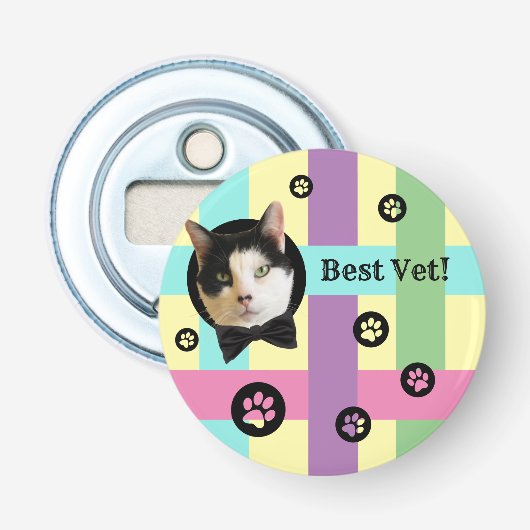 "Bester Tierarzt!" Anpassbare Knopfflaschenöffner Flaschenöffner (Vorderseite)