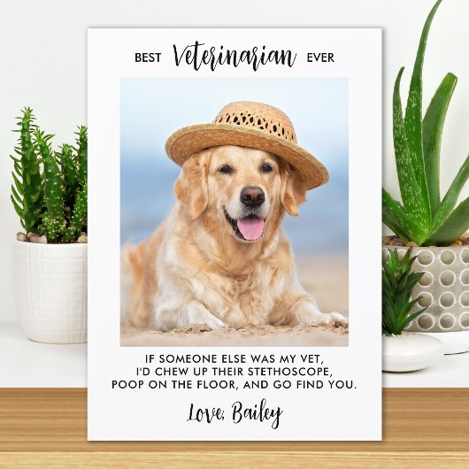 Bester Tierarzt je Personalisiert Hunde Foto Dankeskarte