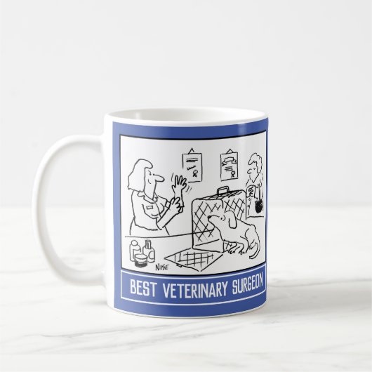 Bester Tierchirurg Cartoon mit Name Choice. Kaffeetasse (Links)