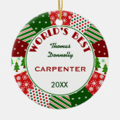 BESTER TISCHLER oder irgendein Beruf Keramikornament (Vorne)