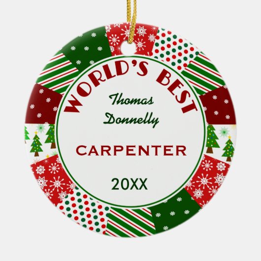 BESTER TISCHLER oder irgendein Beruf Keramikornament (Vorne)