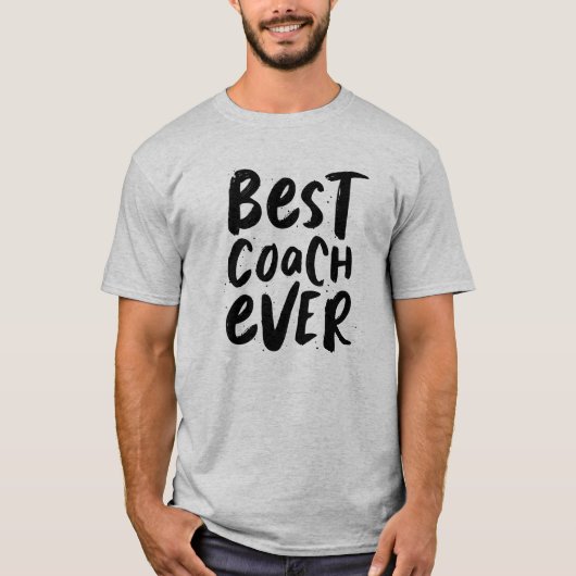 Bester Trainer je modernes Schwarz-weißes Sporttea T-Shirt (Vorderseite)
