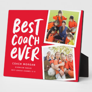 Bester Trainer je zwei Foto Team Danke Fotoplatte