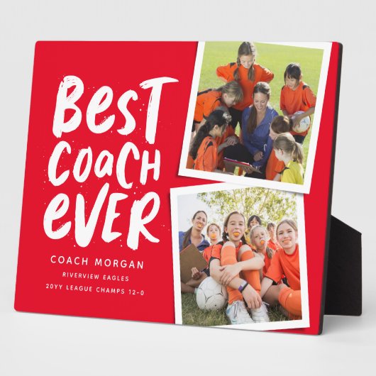 Bester Trainer je zwei Foto Team Danke Fotoplatte (Seite)