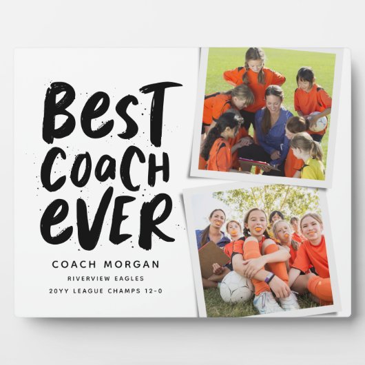 Bester Trainer je zwei Foto Team Danke Fotoplatte (Vorderseite)