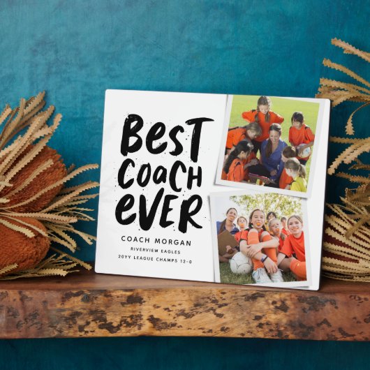 Bester Trainer je zwei Foto Team Danke Fotoplatte (Seite)