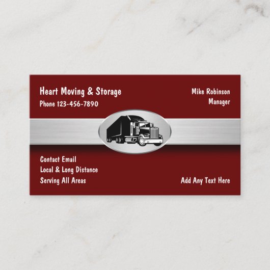 Bester Transport- und Speicherservice Visitenkarte (Vorderseite)