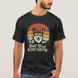 Bester Tricolor Corgi Vater je Vintager Retro Dog T-Shirt