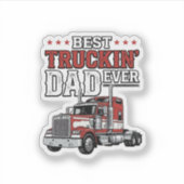 Bester Trucker-Vater Aller Zeiten Vintage-Truck-Sh Aufkleber (Vorderseite)