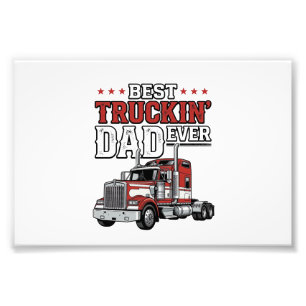 Bester Trucker-Vater aller Zeiten Vintage-Truck-Sh Fotodruck