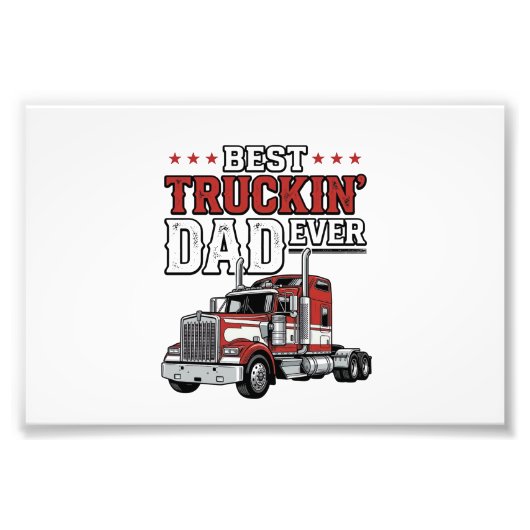 Bester Trucker-Vater aller Zeiten Vintage-Truck-Sh Fotodruck (Vorne)