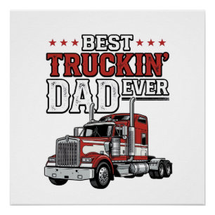 Bester Trucker-Vater Aller Zeiten Vintage-Truck-Sh Poster