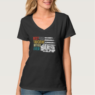 Bester Truckin-Bruder Ever Retro-Amerikanische Fla T-Shirt