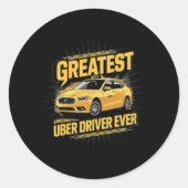 Bester Uber Driver je Uber Driver Funny 1 Runder Aufkleber (Vorderseite)