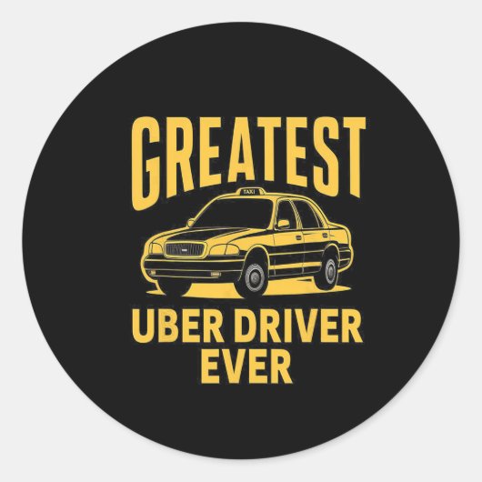 Bester Uber Driver je Uber Driver Funny 3 Runder Aufkleber (Vorderseite)
