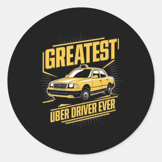 Bester Uber Driver je Uber Driver Funny Runder Aufkleber (Vorderseite)