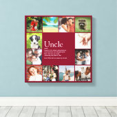 Bester Uncle Quote Spaß Coole FotoCollage Leinwanddruck (Insitu (Holzboden))