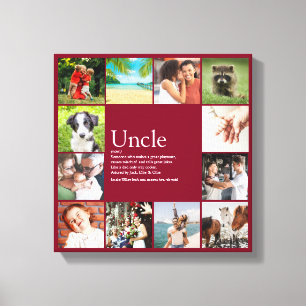 Bester Uncle Quote Spaß Coole FotoCollage Leinwanddruck