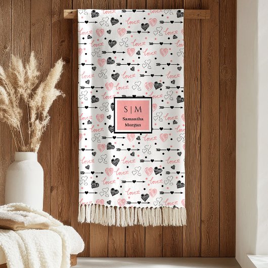 Bester Valentinstag-Geschenk-Personalisierte Herze Fleecedecke