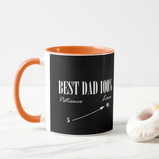 Bester Vater 100% Liebe Geduld Funky Vatercup Tass Tasse (Mit Donut)