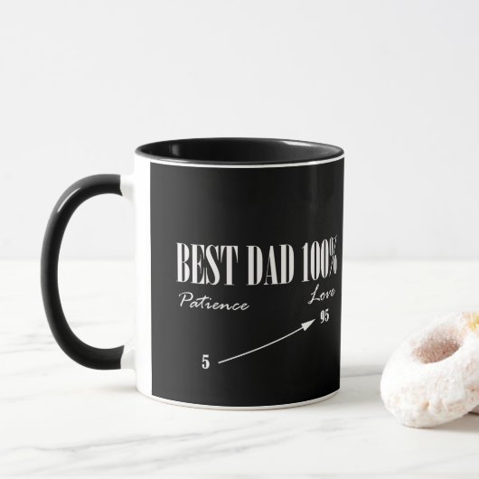 Bester Vater 100% Liebe Geduld Funky Vatercup Tass Tasse (Mit Donut)