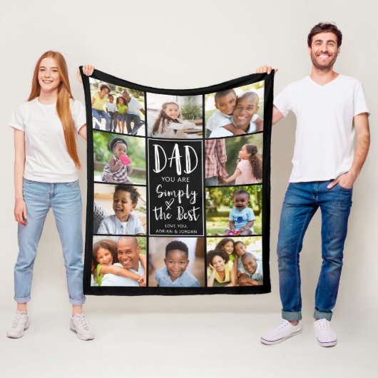 Bester Vater 10 FotoCollage Personalisiert kundens Fleecedecke (Beispiel)