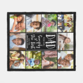 Bester Vater 10 FotoCollage Personalisiert kundens Fleecedecke (Vorderseite (Horizontal))