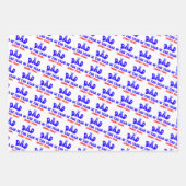 Bester Vater #1 Vater des Jahres Blauer Herz Vater Geschenkpapier Set (Vorderseite 3)