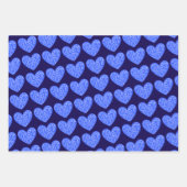 Bester Vater #1 Vater des Jahres Blauer Herz Vater Geschenkpapier Set (Vorderseite)