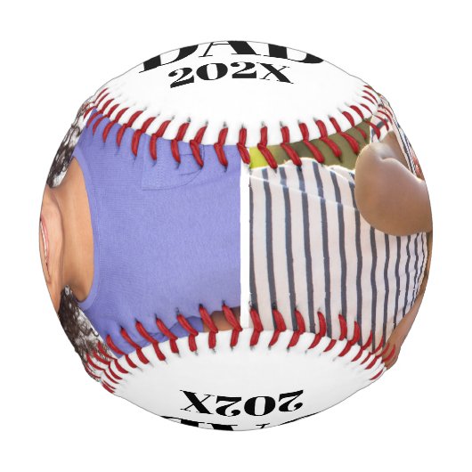 Bester Vater 2020 | Typografie zwei FotoCollage Baseball (Vorderseite)