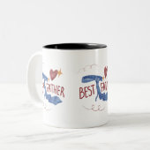 Bester Vater 2025-Tasse | Niedliche Krawatte und H Zweifarbige Tasse (Vorderseite Links)