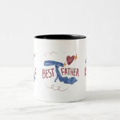 Bester Vater 2025-Tasse | Niedliche Krawatte und H Zweifarbige Tasse (Mittel)