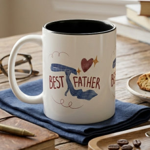 Bester Vater 2025-Tasse Niedliche Krawatte und H Zweifarbige Tasse