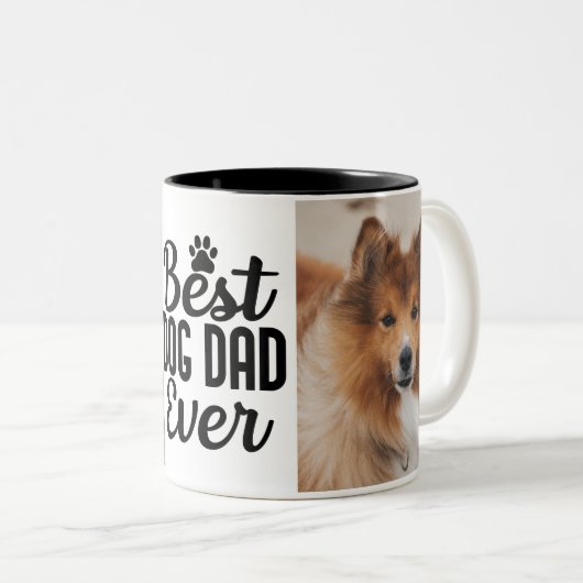 Bester Vater 2 Foto doppelseitig Zweifarbige Tasse (VorderseiteRechts)