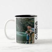 Bester Vater 2 Foto doppelseitig Zweifarbige Tasse (Links)