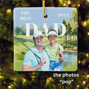 Bester Vater 2 Foto "POP"-ähnlicher Golfplatz Keramikornament
